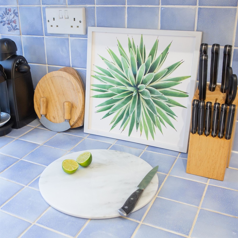 image 1 of Argon Tableware Round Marble Chopping Board - 30cm - White | White | White