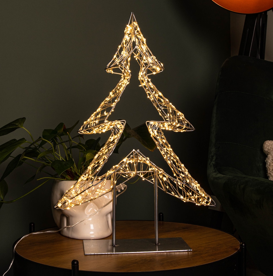 image 1 of 47cm Light up Dewdrop Christmas Tree on Metal Stand with 720 Warm White LEDs