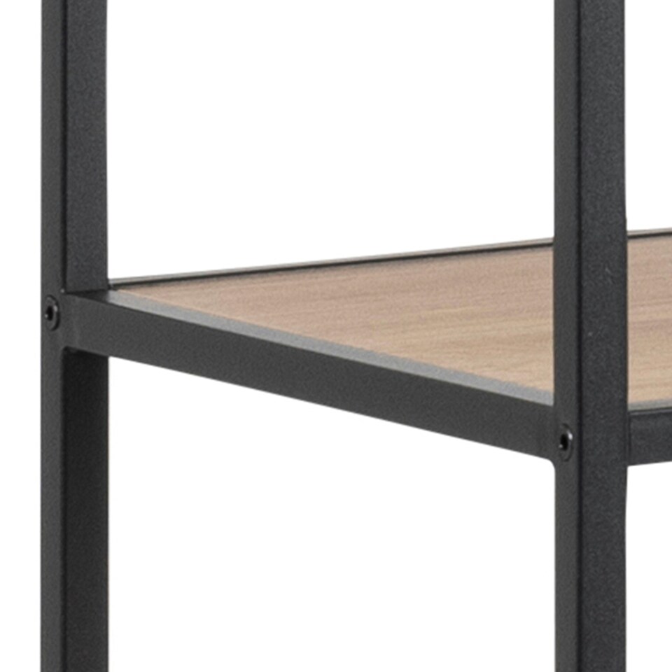 image 1 of Seaford Bookcase with 1 Drawer and 5 Shelves in Black and Oak