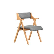 SoBuy 2 Folding Chairs Gray, Solid Wood Frame, 24.2x22x30.5 in, 14 kg - FST98-HGX2