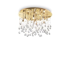 Moonlight 12 Light Large Semi Flush Ceiling Pendant Gold, G9