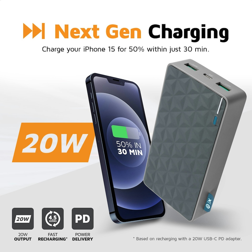 image 1 of Xtorm 20W Fuel Series Power Bank 20.000 Grey Blue
