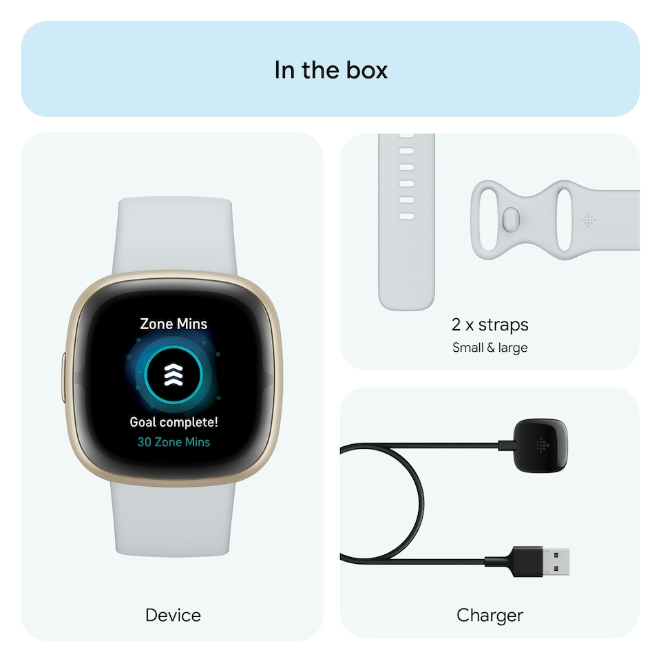image 1 of Fitbit Sense 2 - Blue Mist / Soft Gold