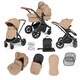 image 1 of Stomp Luxe 2-in-1 Pram – Birth to Approx. 4 Years, Foldable, All-Terrain, Rain Cover, Footmuff, Puncture-Proof Wheels & More (Black/Desert/Tan)