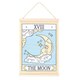 image 1 of Something Different The Moon Vintage Tarot Wall Hanger - White/Blue/Yellow - One Size
