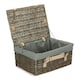 image 1 of 41cm Antique Wash Wicker Picnic Basket with Lining Grey | Grey | One Size