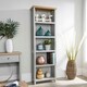 image 2 of Grey Oak Tall Bookcase Display Unit 5 Bookshelves DVD Storage Two Tone Grey