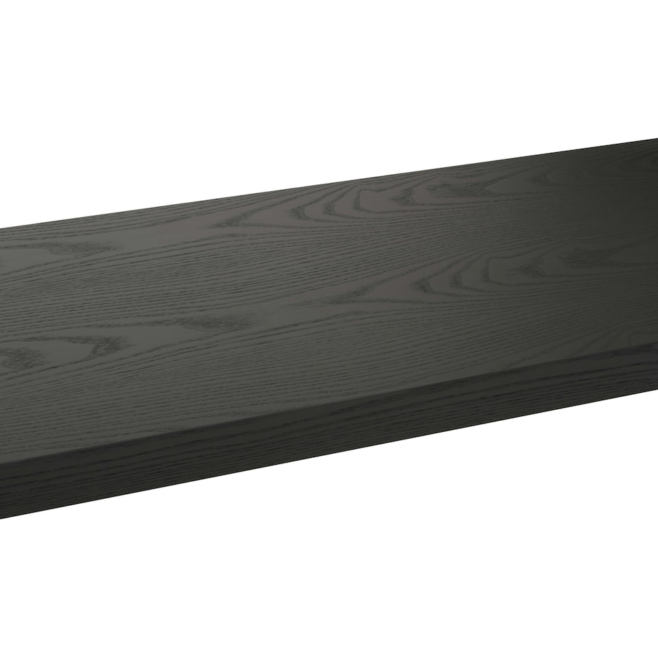 image 1 of Interiors By Premier Bench With Black Wooden Top, Sleek Wooden Bench, Garden Bench For Outddor Patio, Rectangular Dining Bench Black