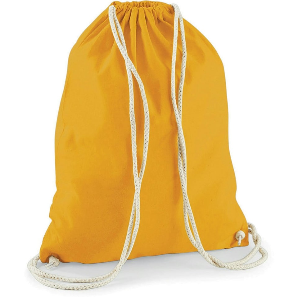 image 1 of Westford Mill Cotton Gymsac Bag - 12 Litres - Mustard - One Size Yellow | One Size