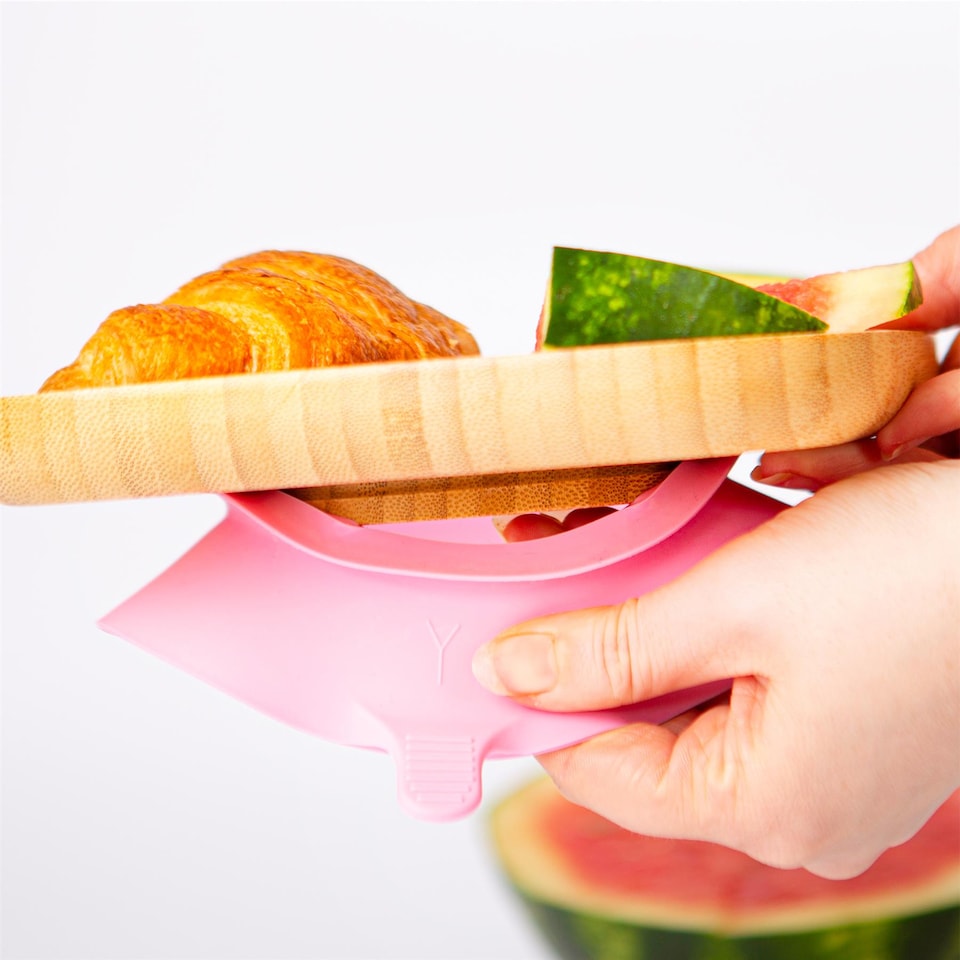 image 1 of Tiny Dining Children's Bamboo Suction Plate - Pink | Pink | Pink