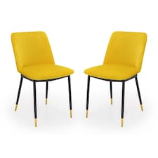 Celeste Premium Mustard Dining Chairs - Set of 2