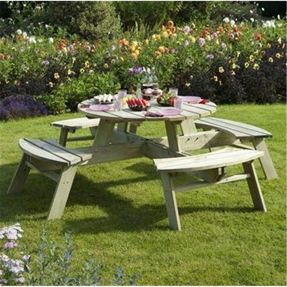 image 1 of Deluxe Round Picnic Garden Table