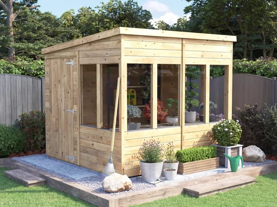 image 1 of Dunster House Potting Shed Pent Roof W8' x D8' (W2.4 x D2.4m) Superfelt, Overlord Modular