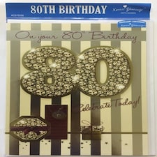 Open Male 80 Today! Morden Style Sentiment Verse Birthday Greeting Card
