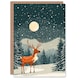 image 1 of Reindeer Moon North Pole Winter Snow Blank For Him Or Her Art Xmas Festive Christmas Card
