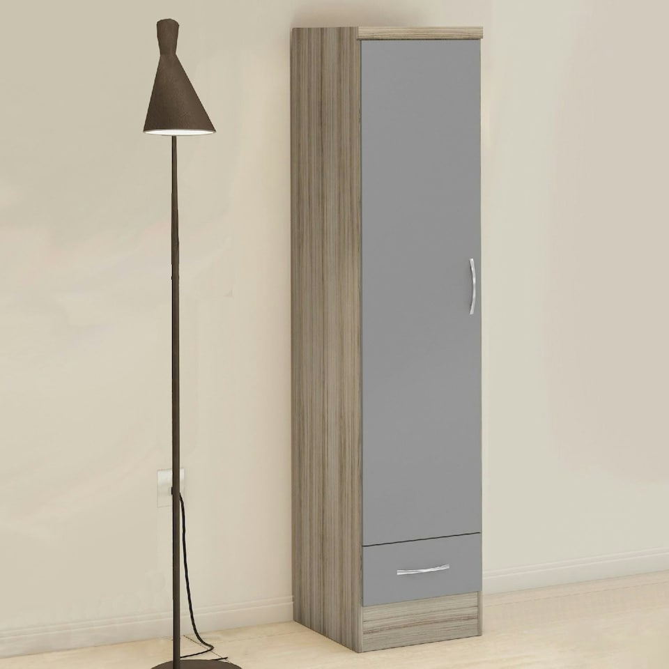 image 1 of Nevada 1 Door 1 Drawer Wardrobe | Grey