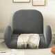 image 3 of COSTWAY Folding Floor Game Chair Adults Lazy Sofa Chair Grey