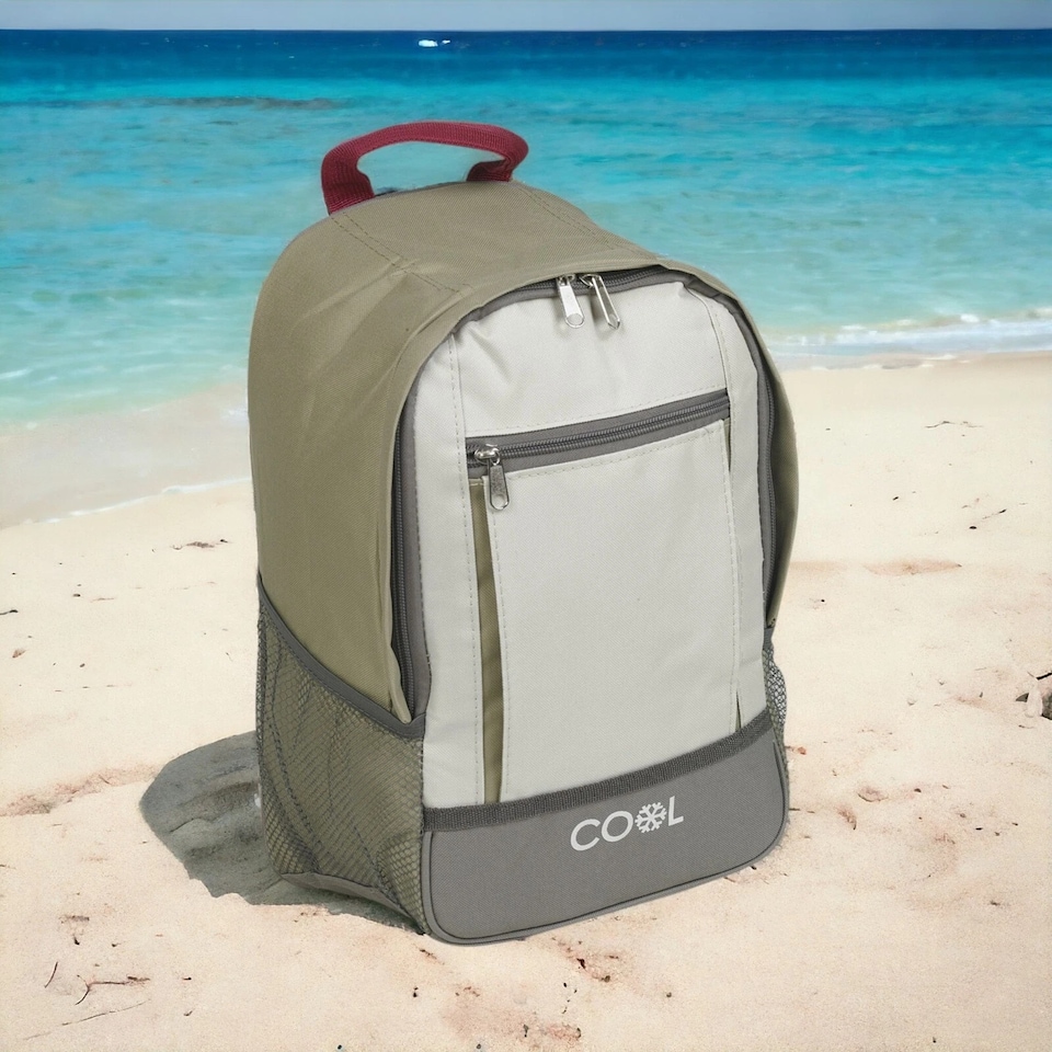 image 1 of Insulated Ice Cooler Shoulder Backpack Rucksack Bag Camping Hiking Picnic | Multi | 10L Olive | 1