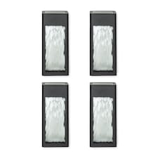 ValueLights Set of 4 Multi-Function Wall/Fence Solar Lights | Black