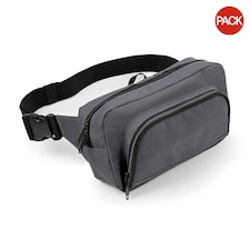 BagBase Organiser Belt / Waistpack Bag (2.5 Litres) (Pack of 2) - Graphite Grey - One Size Grey
