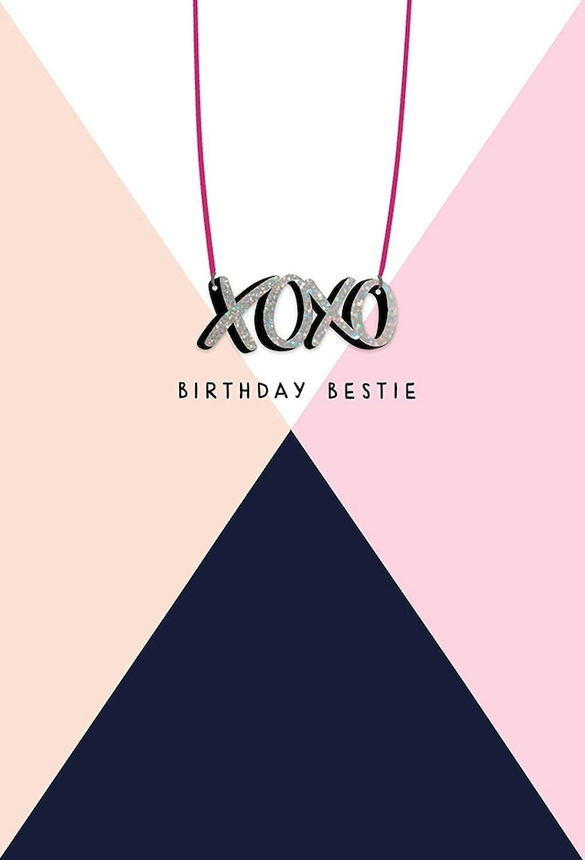 image 1 of Hotchpotch Birthday Bestie Card with"XOXO" Plastic Necklace