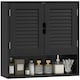 image 1 of HOMCOM Bathroom Cabinet, Wall Mounted Storage Cabinet with Adjustable Shelves and Soft-Close Door, Toilet Storage Cupboard for Bathroom, Living Room, 60 x 20 x 60 cm, Black | Black