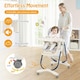 image 9 of COSTWAY Folding Baby High Chair Convertible High Chair Navy