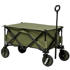 Outsunny Folding Wagon Garden Cart Collapsible Camping Trolley for Outdoor