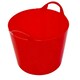 image 2 of 5 x 40 Litre Strong Robust Red Coloured Flexible Tubs For Multi Purpose Storage Use