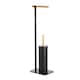 image 3 of Showerdrape Sonata Black & Bamboo Toilet Roll Holder & Toilet Brush Combination