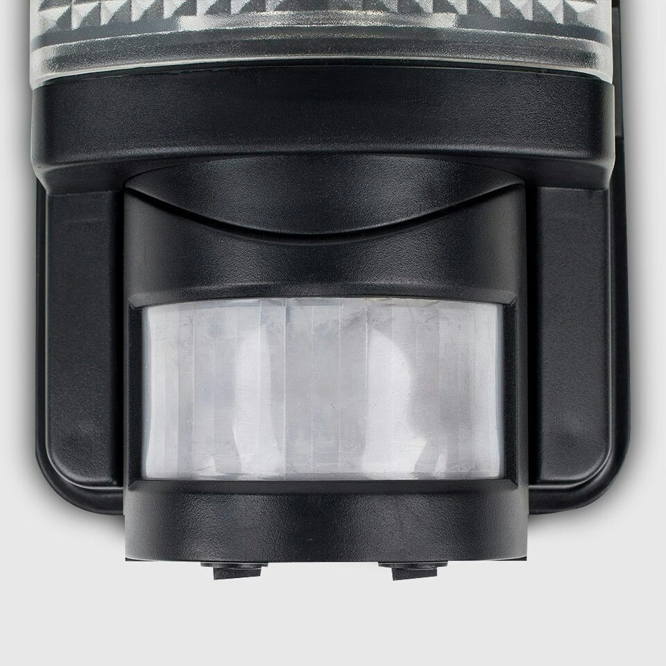 image 1 of ValueLights Griffin Outdoor IP44 Rated PIR Motion Sensor Bulkhead Wall Light & Warm White LED Bulb Black