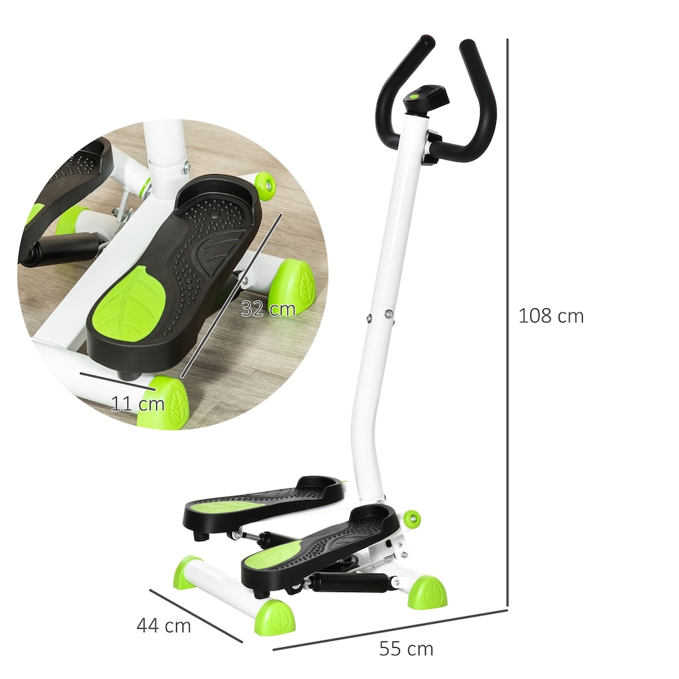 image 1 of HOMCOM Twister Stepper Step Machine w/ LCD Screen, White