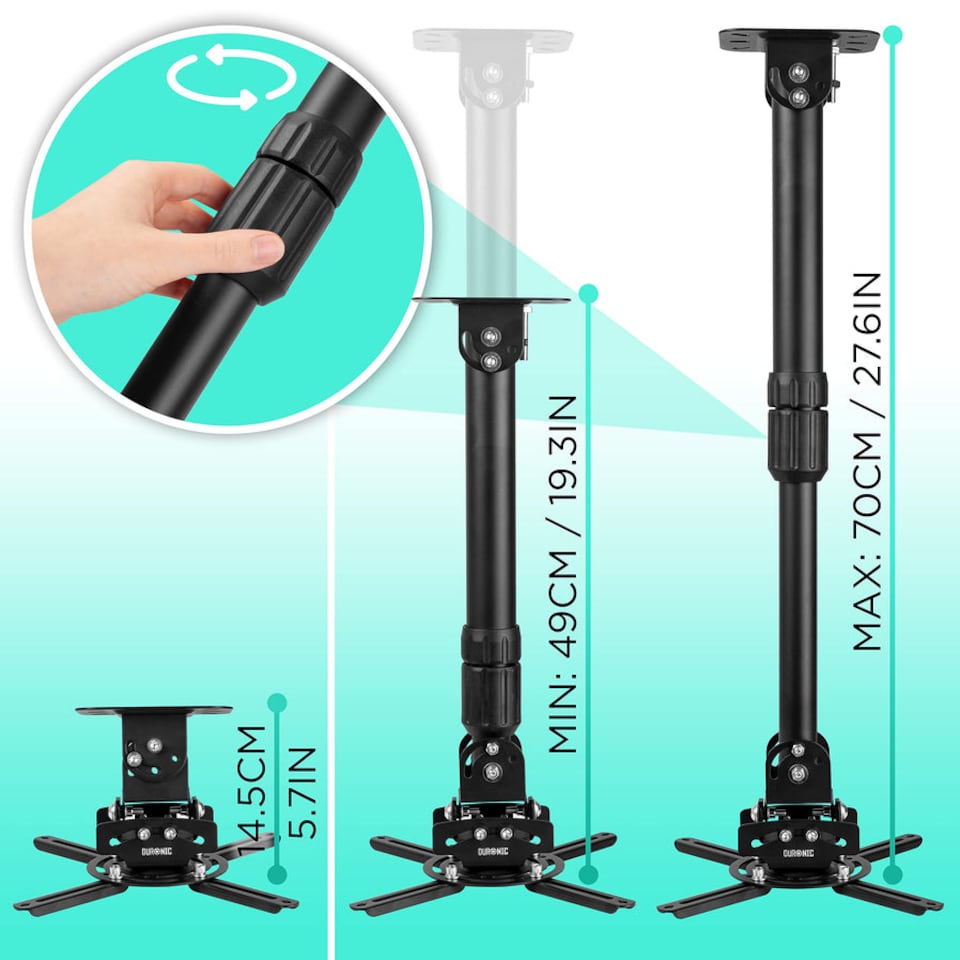 image 1 of Duronic PB04XL Universal Projector Mount Wall Ceiling 13.6kg Capacity