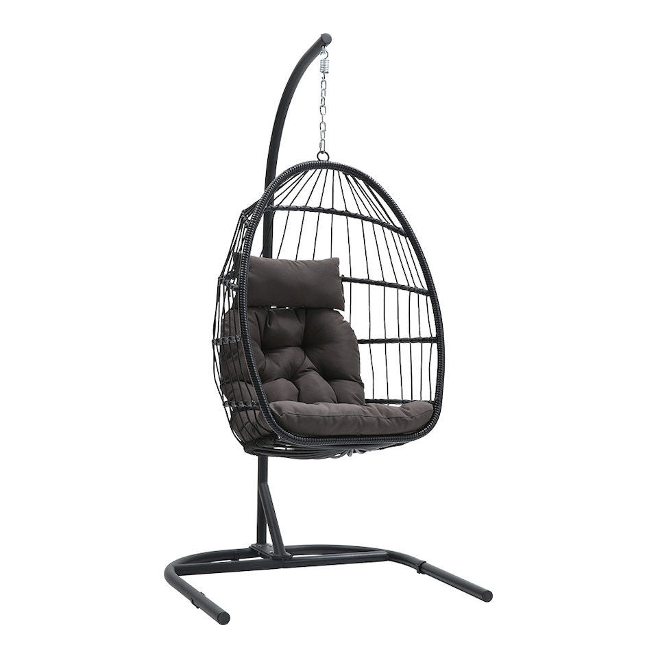image 1 of Living and Home Outdoor Swing Chair Garden Sanctuary Hanging Egg-Shaped Chair