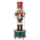 image 1 of 30cm Musical Christmas Drummer Wooden Nutcracker Decoration