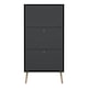 image 2 of Cumbria Shoe Cabinet 3 Flip Down Doors Dark Grey