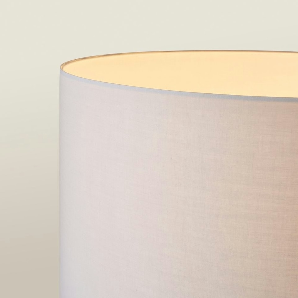 image 1 of ValueLights Modern Light Wood And Chrome Tripod Floor Lamp With Cool Grey Drum Shade Brown