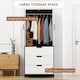 image 4 of HOMCOM 2 Door Wardrobe with 3 Drawer and Soft Closing Hinge for Bedroom