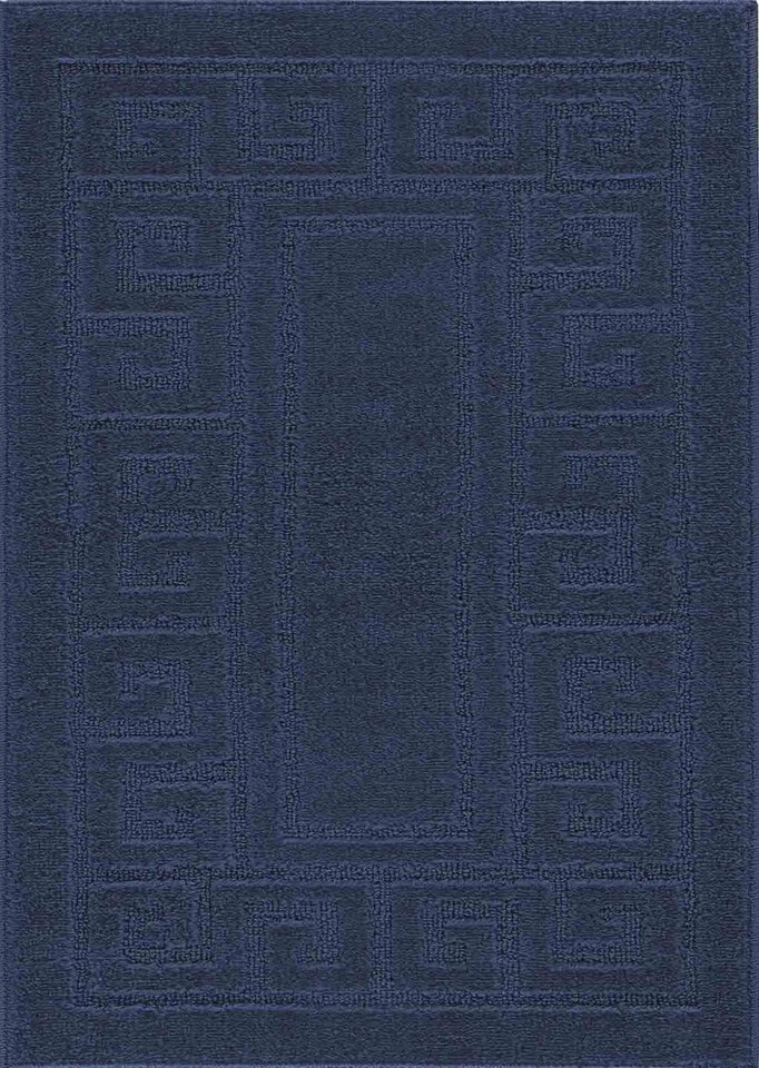 image 1 of Ivy Washable Greek Key Design Anti Slip Doormats - Runners