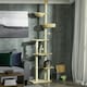 image 6 of PawHut Floor To Ceiling Cat Tree 6-Tier with Scratch Post Bed Hammock Beige