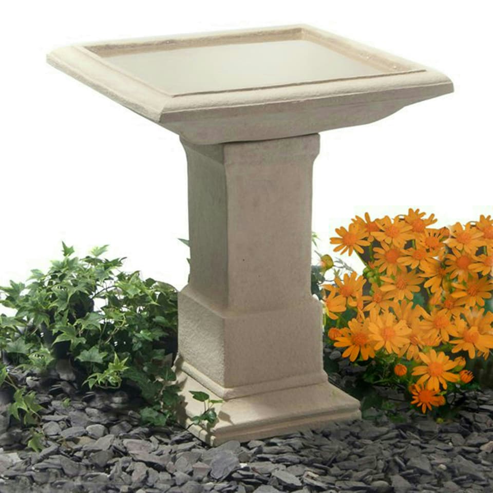 image 1 of Primrose Hatfield Cast Natural Stone Effect Outdoor Garden Bird Bath
