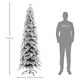image 5 of HOMCOM 7ft Pencil Artificial Christmas Tree, Snow Flocked mas Tree with Downswept Branches and 800 Tips, Auto Open, Steel Base, Holiday Decoration for Home Office, Green