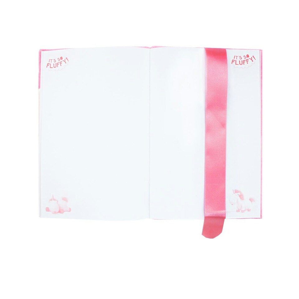image 1 of Despicable Me Unicorn Fluffy A5 Notebook - Pink/White - One Size
