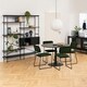 image 2 of Ibiza Round Dining Table with Black Ash Top and Matt Black Base