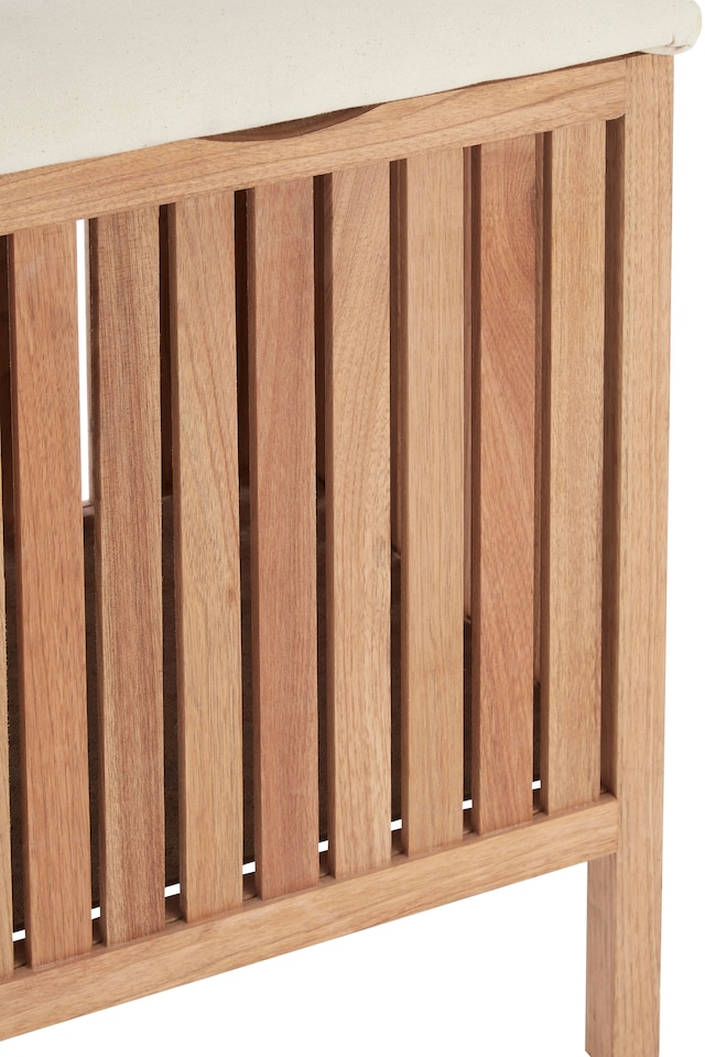 image 1 of Interiors By Premier Dual Purpose Wood Storage Stool, Natural Walnut Build Storage Stool For Livingroom, Fabric Seat Stool