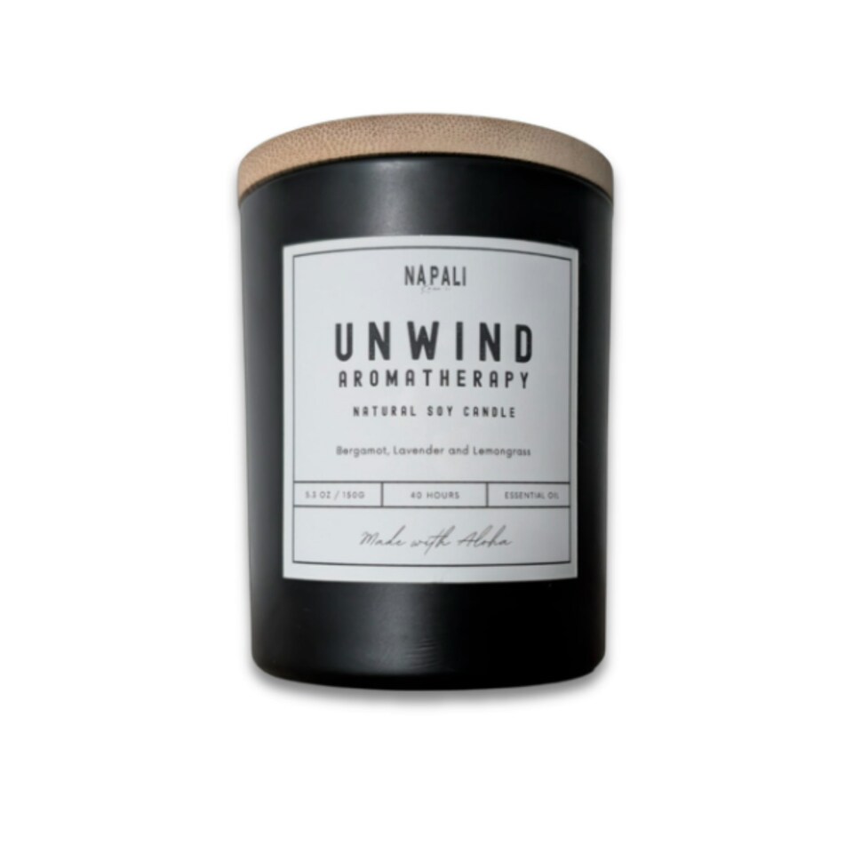 image 1 of NĀ PALI Handcrafted Candle | Aromatherapy | UNWIND Black | One Size