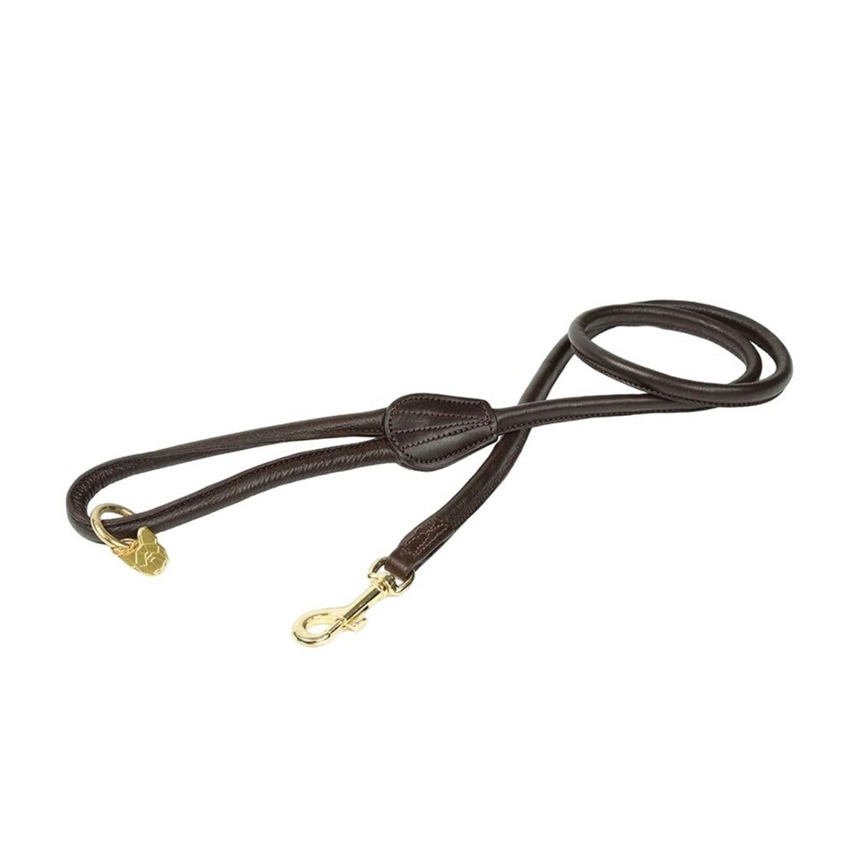 Digby & Fox Rolled Leather Dog Lead - Brown - One Size