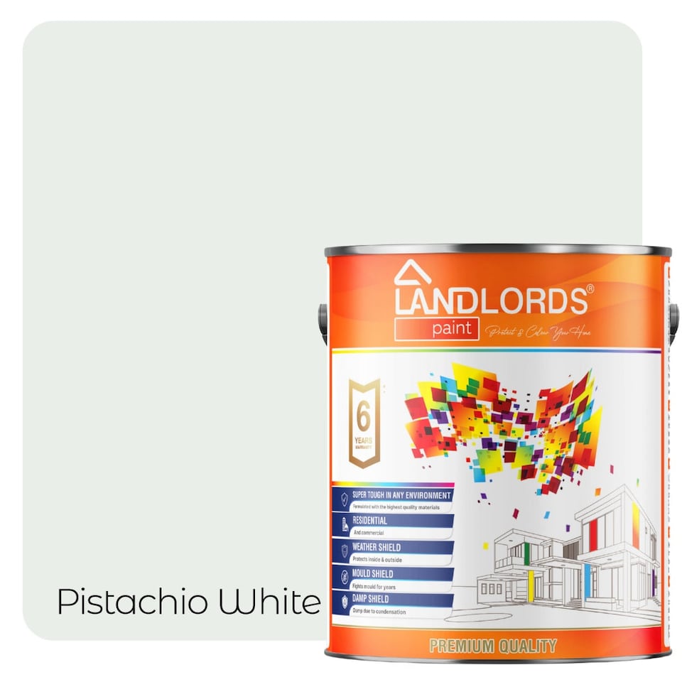image 1 of Landlords Paint - Garden & Wood Paint - Best Weatherproof ALL Interior & Exterior Wood Protection - Pistachio White - 5L