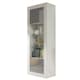 image 1 of Display Cabinet Bookcase Bookshelf Storage Cabinet Glass Display Unit White Grey High Gloss 170cm