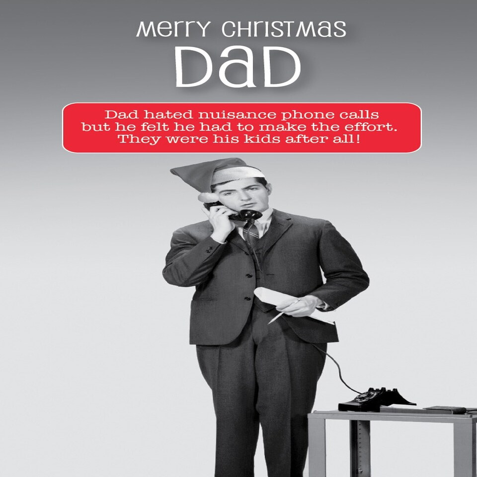 image 1 of Merry Christmas Dad Hated Nuisance Phone Calls Dad Christmas Card
